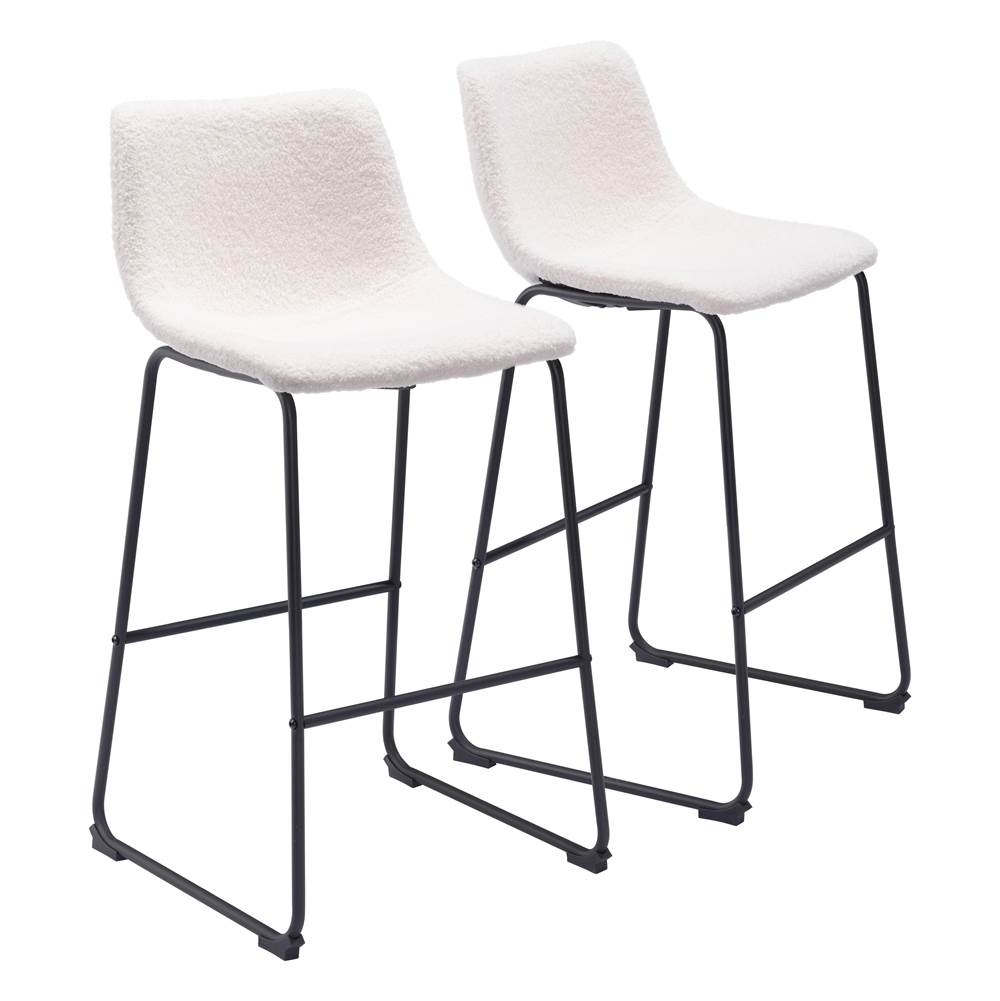 Zuo Smart Bar Chair (Set of 2) Ivory