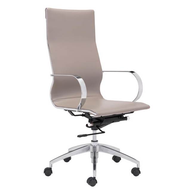 Zuo Glider High Back Office Chair Taupe