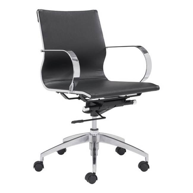 Zuo Glider Low Back Office Chair Black