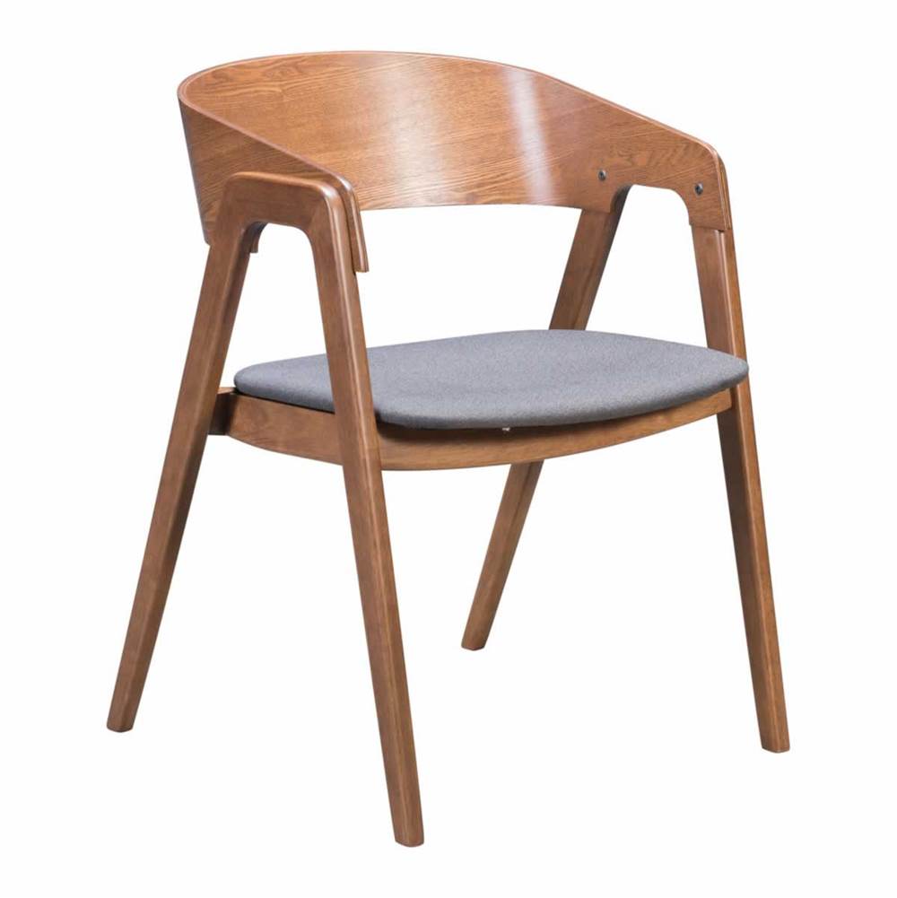 Zuo Alden Dining Arm Chair (Set of 2) Walnut and Dark Gray