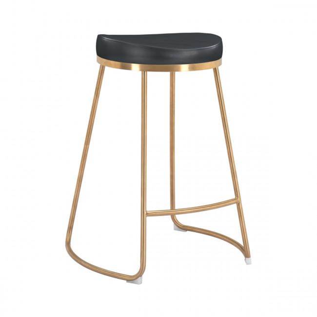 Zuo Bree Counter Stool (Set of 2) Black and Gold