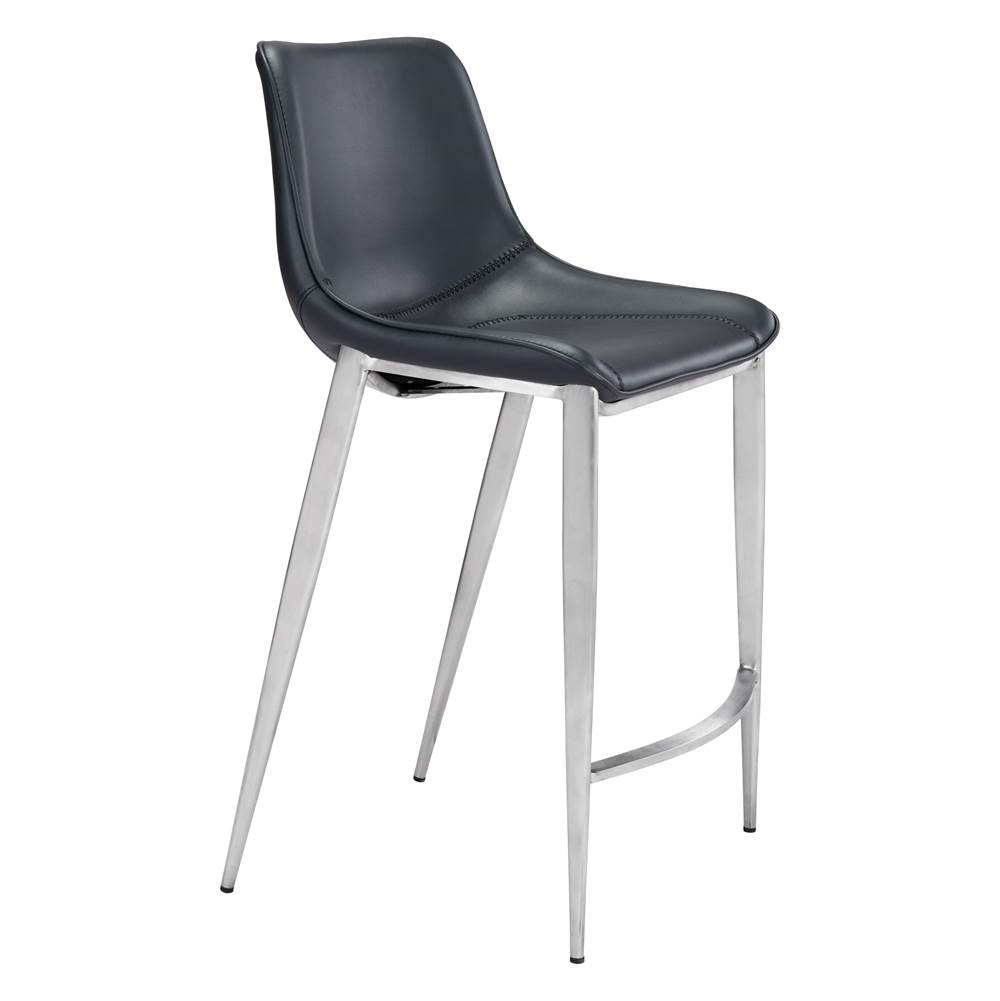 Zuo Magnus Counter Chair (Set of 2) Gray and Silver