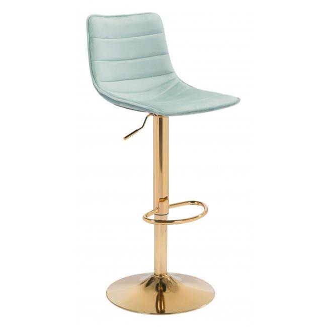 Zuo Prima Bar Chair Light Green and Gold