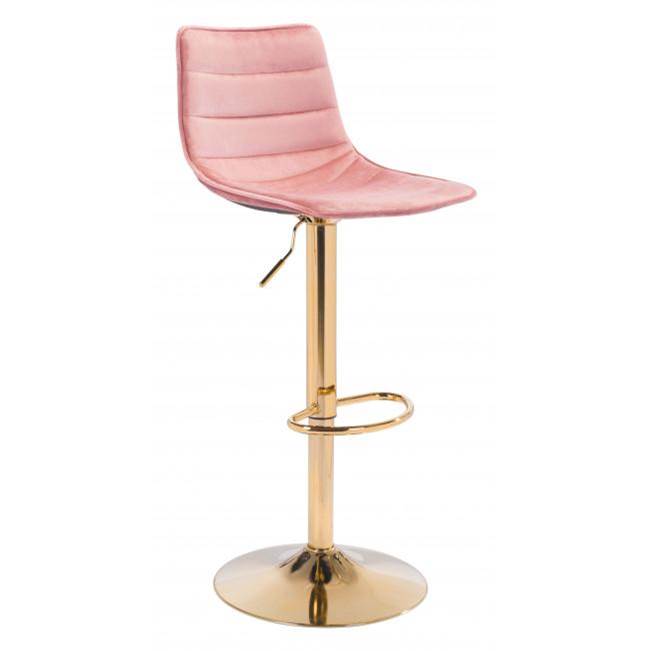 Zuo Prima Bar Chair Pink and Gold