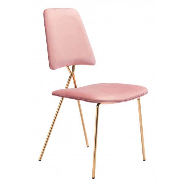 Zuo Chloe Dining Chair (Set of 2) Pink and Gold