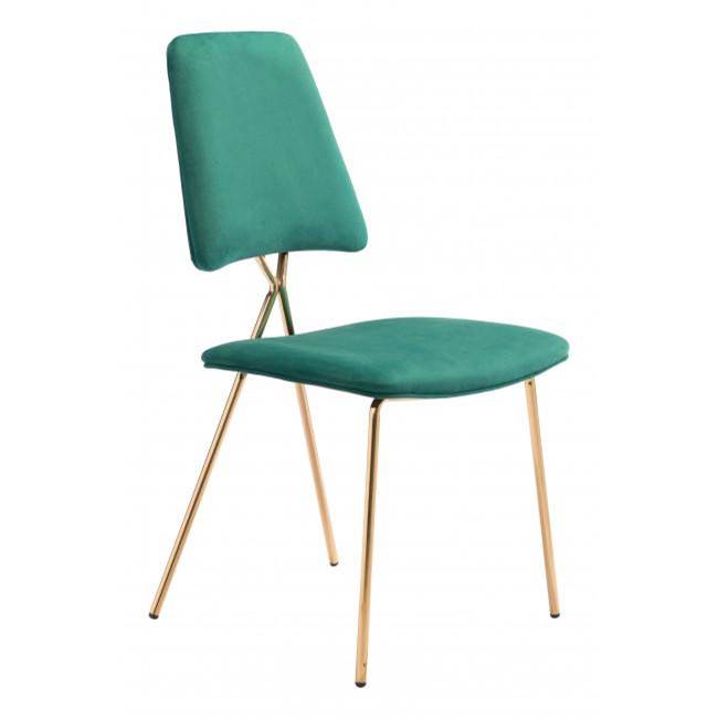 Zuo Chloe Dining Chair (Set of 2) Green and Gold