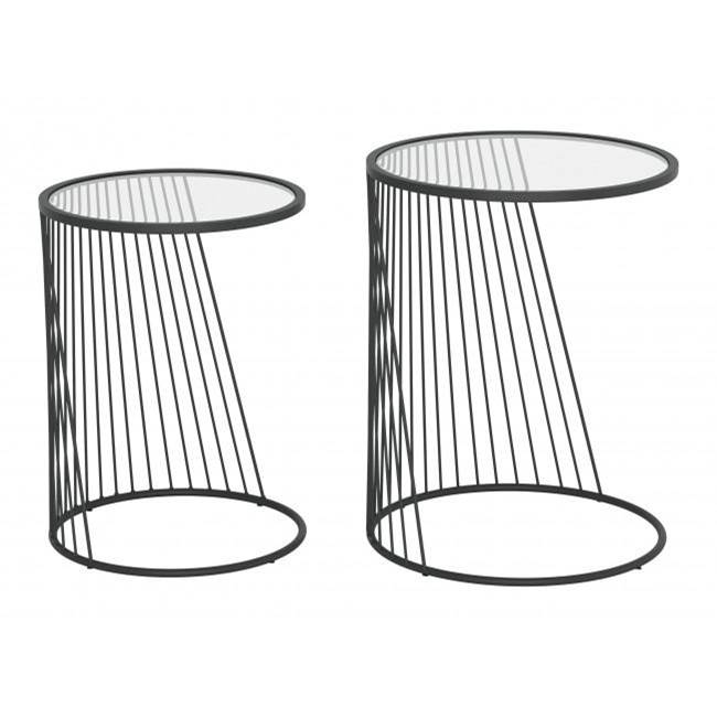 Zuo Shine Nesting Tables Set Clear and Black