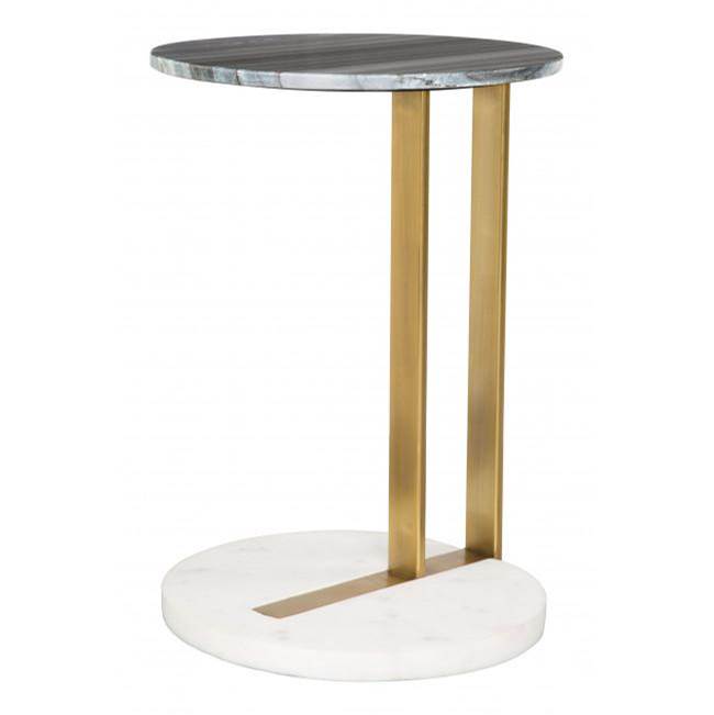 Zuo Zenith Marble Side Table Black, White and Gold