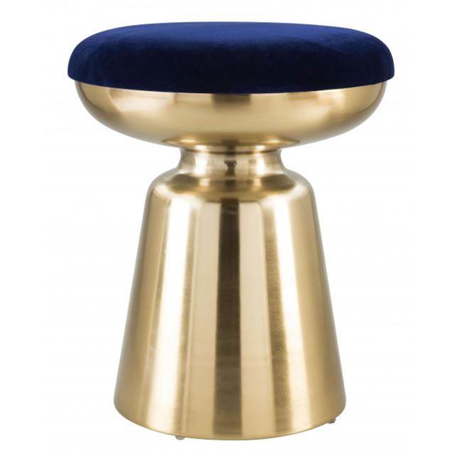 Zuo Juniper Side Stool Blue and Gold