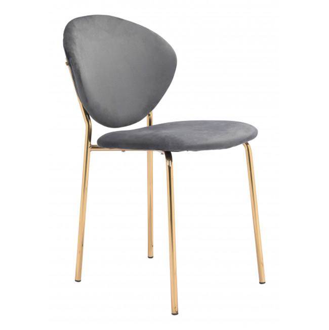 Zuo Clyde Dining Chair (Set of 2) Dark Gray and Gold