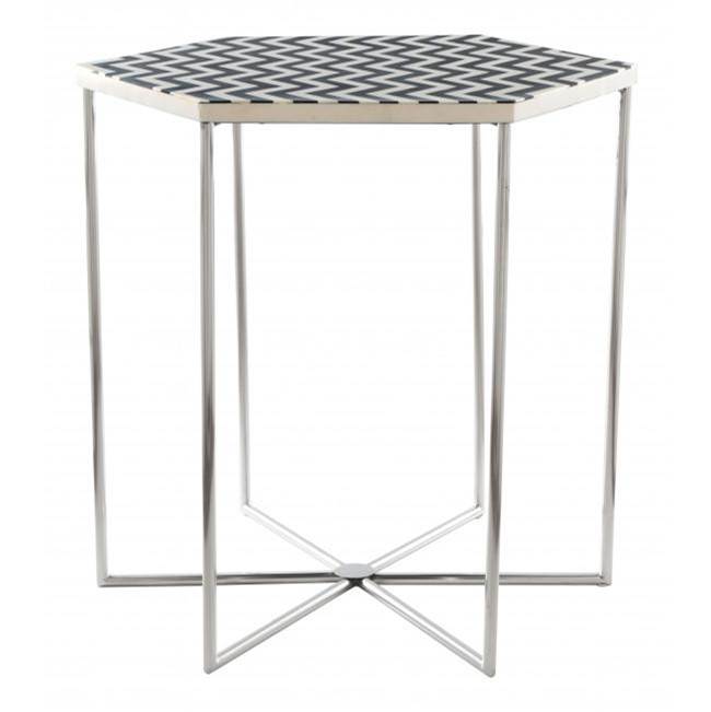 Zuo Forma Side Table Black and White