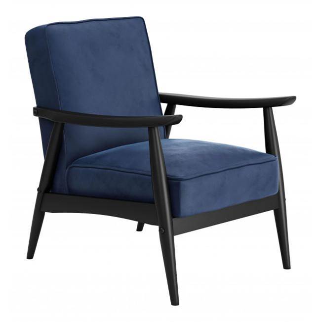 Zuo Rocky Velvet Arm Chair Blue