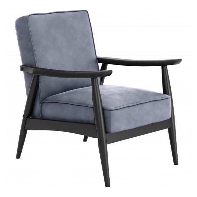 Zuo Rocky Velvet Arm Chair Gray