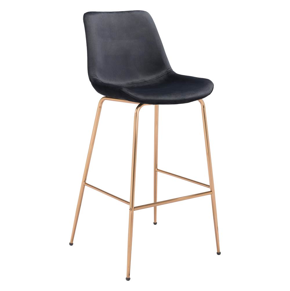 Zuo Tony Bar Chair Black and Gold
