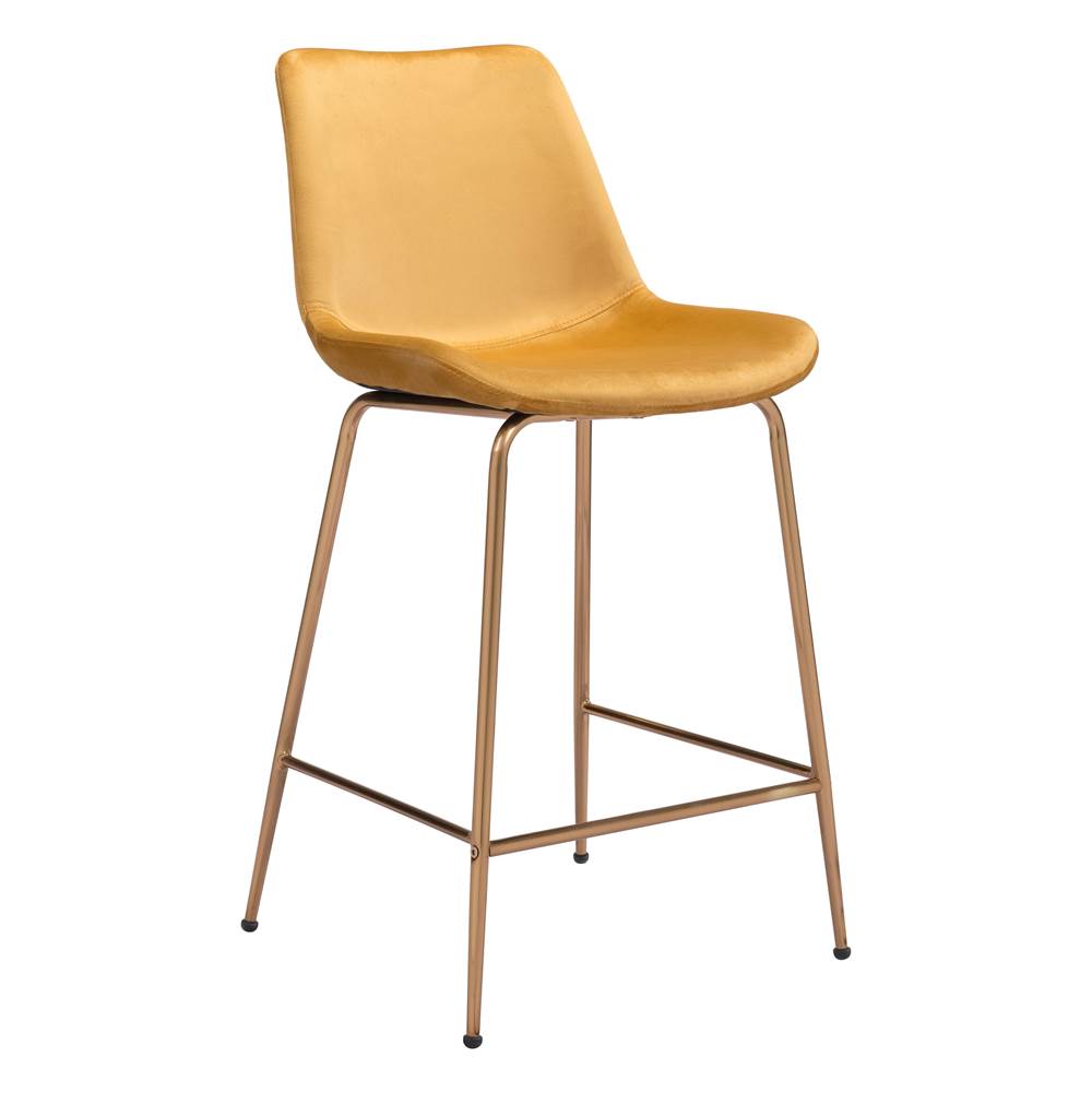 Zuo Tony Counter Chair Yellow and Gold