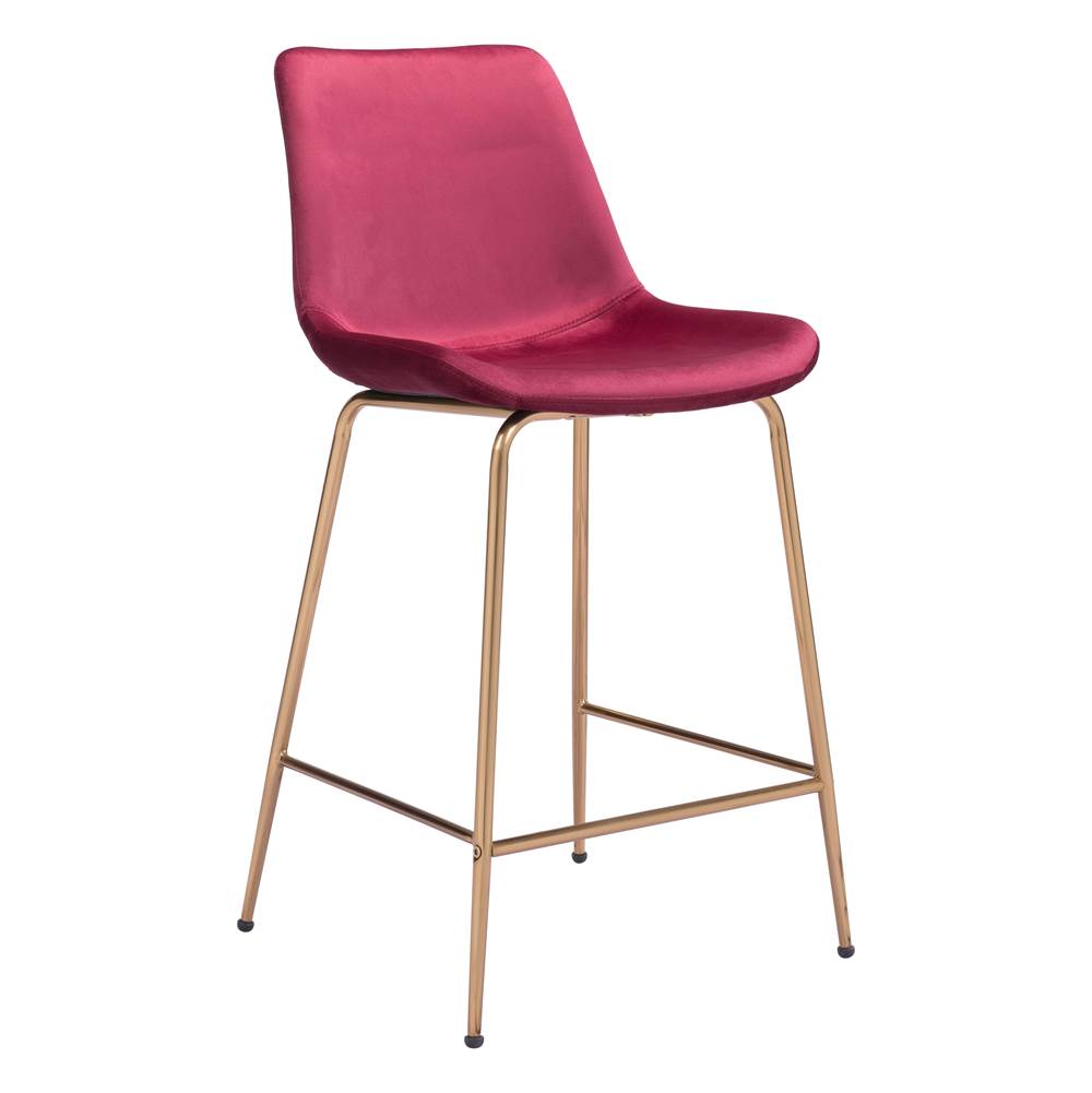 Zuo Tony Counter Chair Red and Gold