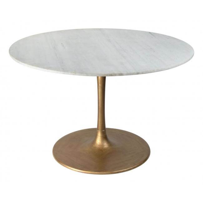 Zuo Ithaca Dining Table White and Gold