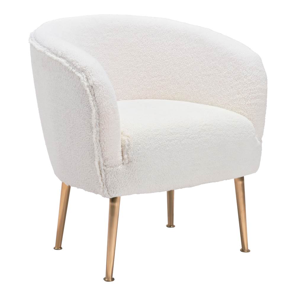 Zuo Sherpa Accent Chair Beige and Gold