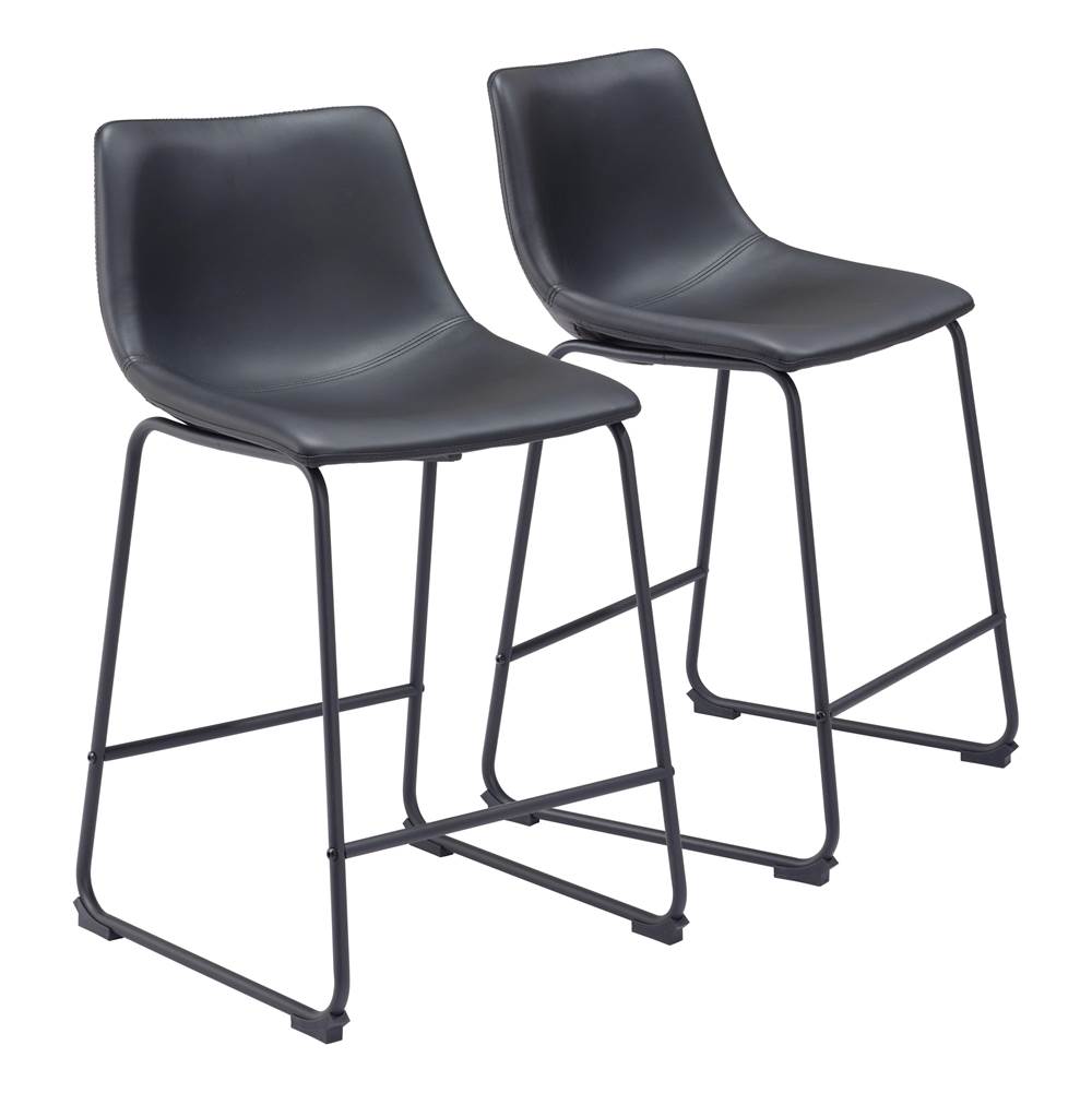 Zuo Smart Counter Chair (Set of 2) Black