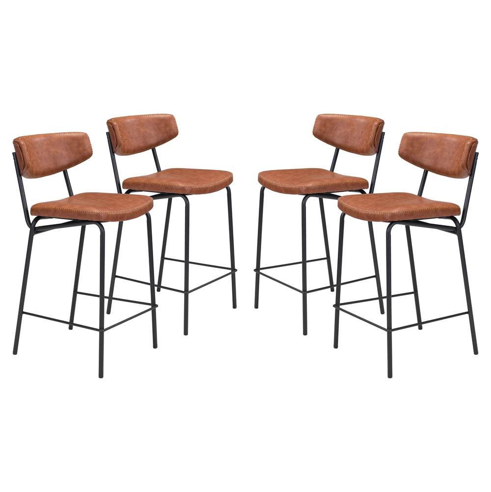 Zuo Sharon Counter Chair (Set of 4) Vintage Brown