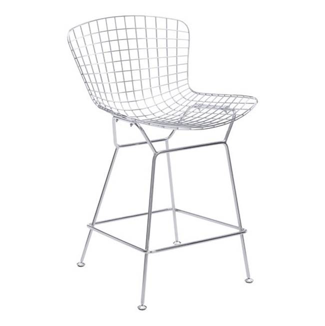 Zuo Wire Counter Chair (Set of 2) Chrome