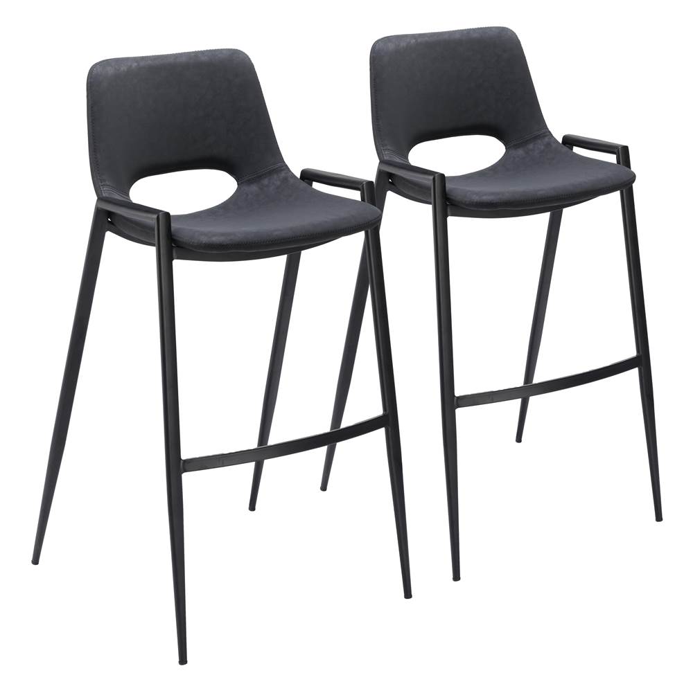 Zuo Desi Barstool Chair (Set of 2) Black