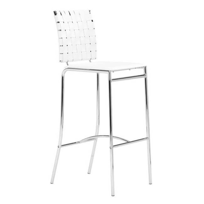 Zuo Criss Cross Bar Chair (Set of 2) White
