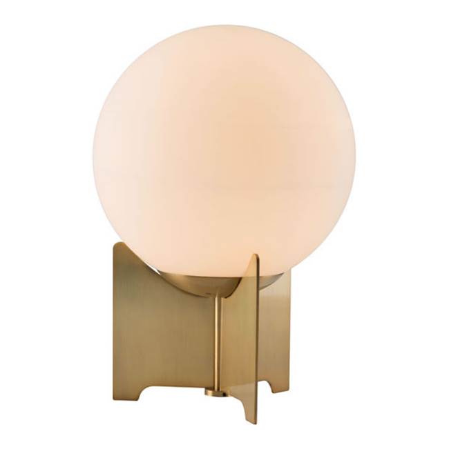 Zuo Pearl Table Lamp White and Brushed Brass