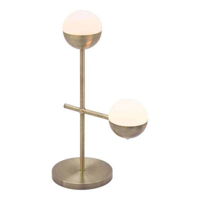 Zuo Waterloo Table Lamp White and Brushed Bronze