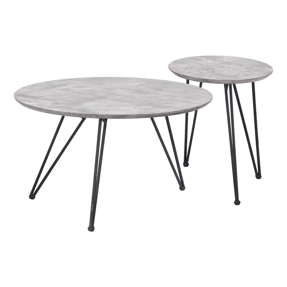 Zuo Kerris Coffee Table Set Gray and Black