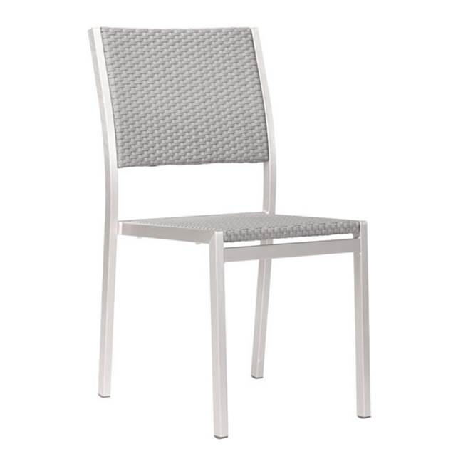 Zuo Metropolitan Armless Chair (Set of 2) Brushed Aluminum