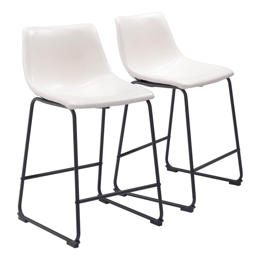 Zuo Smart Counter Chair (Set of 2) Distressed White