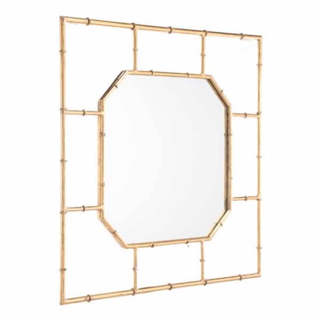 Zuo Bamboo Square Mirror Gold