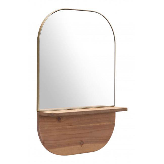 Zuo Meridian Shelf Mirror Gold and Brown