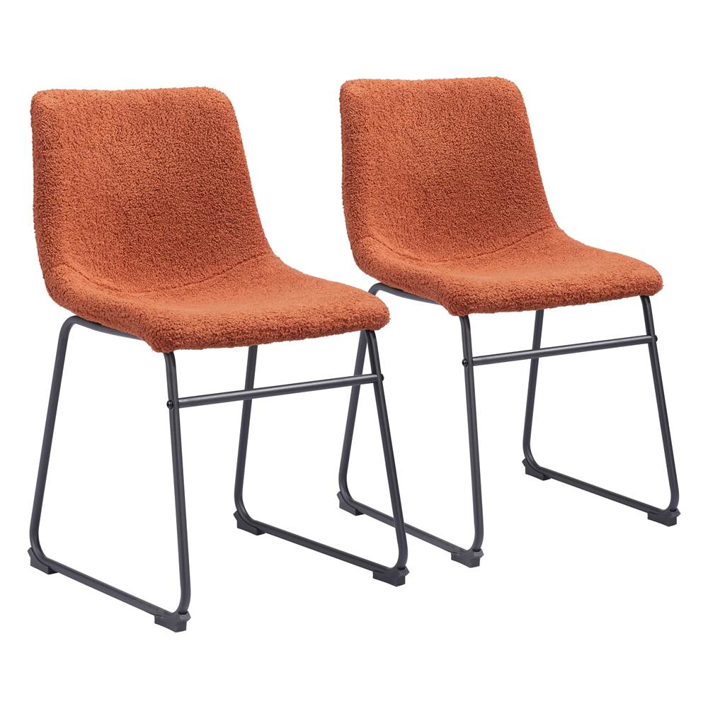 Zuo Smart Dining Chair (Set of 2) Burnt Orange