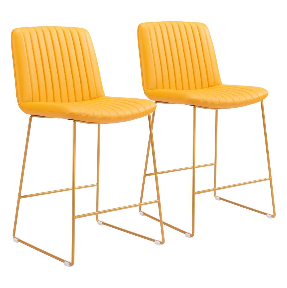 Zuo Mode Counter Chair (Set of 2) Yellow