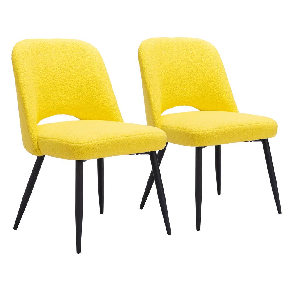 Zuo Teddy Dining Chair (Set of 2) Yellow