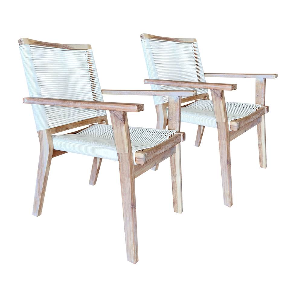 Zuo North Port Dining Chair (Set of 2) White Wash and White