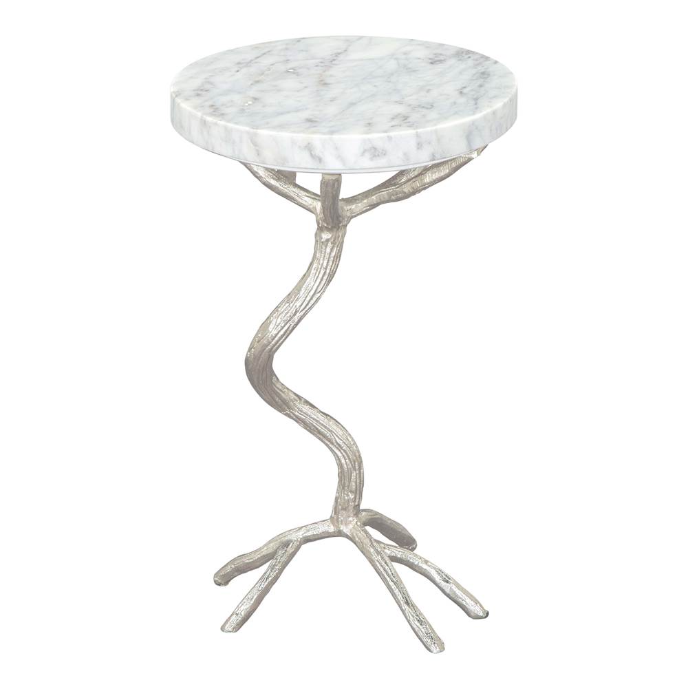 Zuo Joel Side Table White and Silver