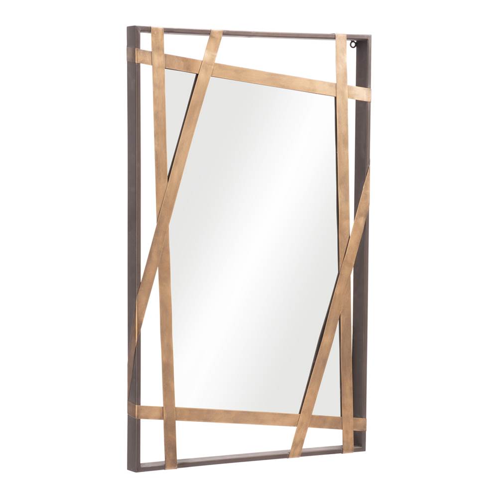 Zuo Tolix Mirror Antique Gold and Black